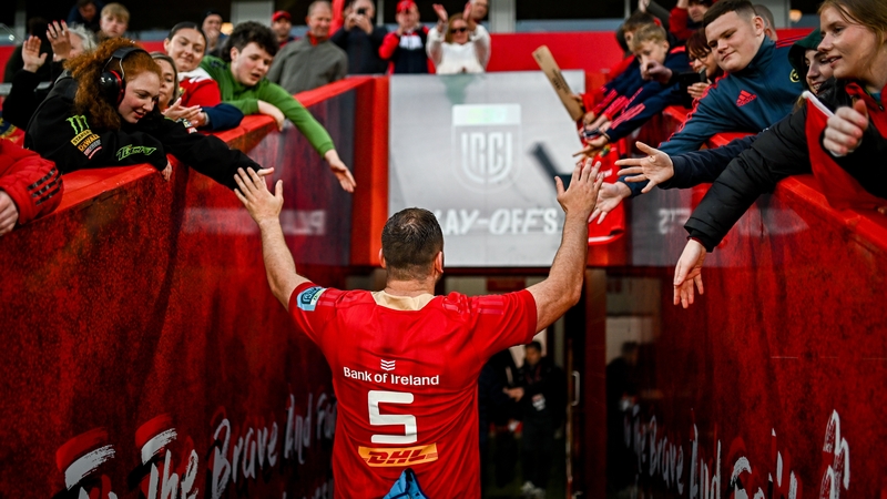Tadhg Beirne disappears down the tunnel after Munster's semi-final victory