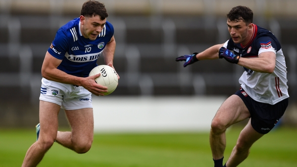 Mark Barry, who weighed in with 0-03 for Laois, in action against Noel Hatton