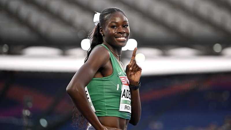 Rhasidat Adeleke after winning her race in the women's 400m semi-final