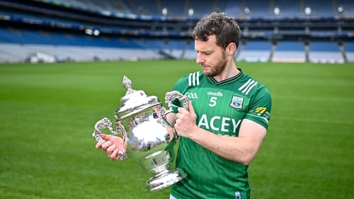 Declan McCusker of Fermanagh with the Tailteann Cup