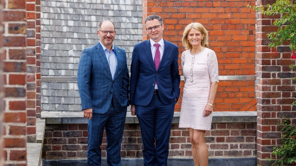 Dr Christopher Mascaro, Chief Risk Officer, North American Bancard, Minister Patrick O'Donovan, Mary Buckley, Executive Director IDA Ireland.