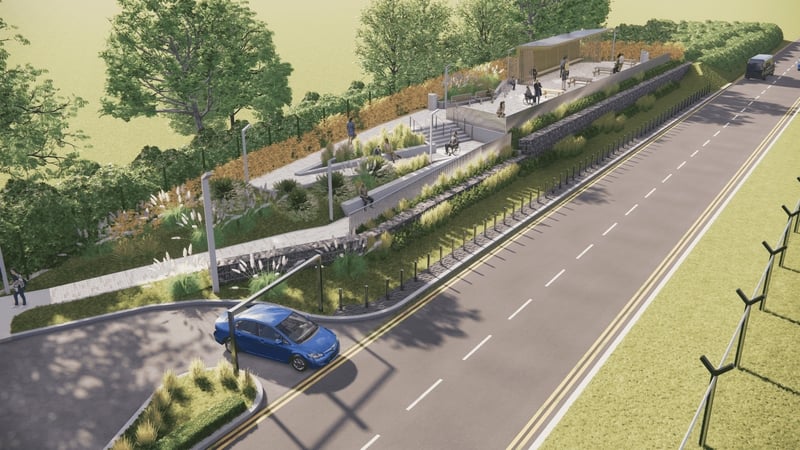 The proposed Aircraft Observation Facility would be located on the site of the current informal airport viewing point on Old Airport Road.