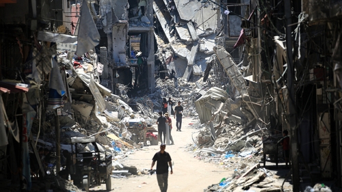 Destroyed buildings in Khan Yunis, southern Gaza