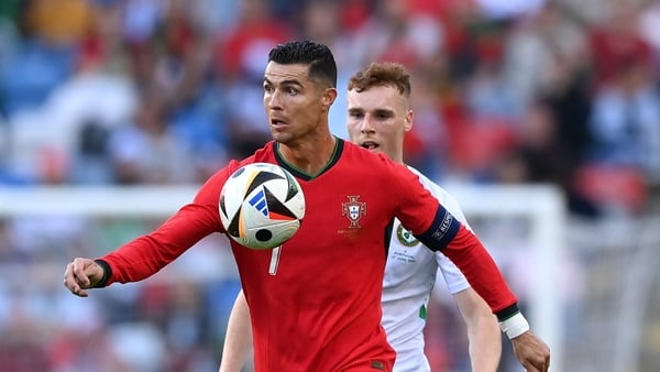 Ronaldo scored twice against John O'Shea's Ireland side