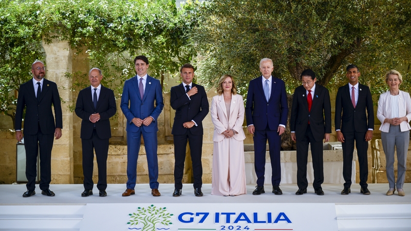 Leaders of the G7 at today's summit in Puglia, southern Italy