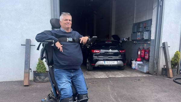 Gary Smith, 59, from Greystones, Co Wicklow, has been using a standing wheelchair for two years