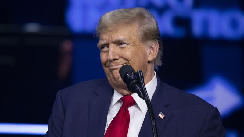 Donald Trump speaks at The People's Convention hosted by Turning Point Action at The Huntington Place in Detroit
