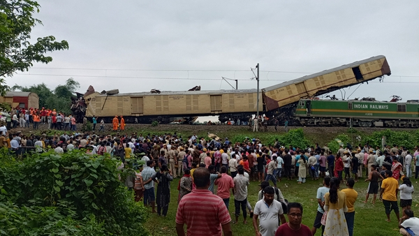 The site of the collision between an express passenger train and a goods train