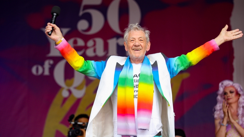 Ian McKellen pictured recently at a Pride event in London