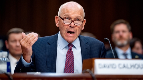 Boeing CEO Dave Calhoun appearing before the US Senate