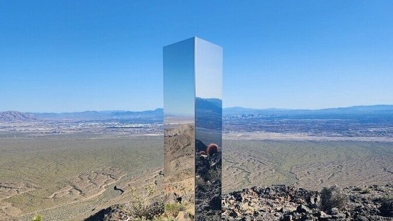 Las Vegas police spotted the reflective shape during a search and rescue mission over the weekend in a hiking area (Credit: Las Vegas Police)