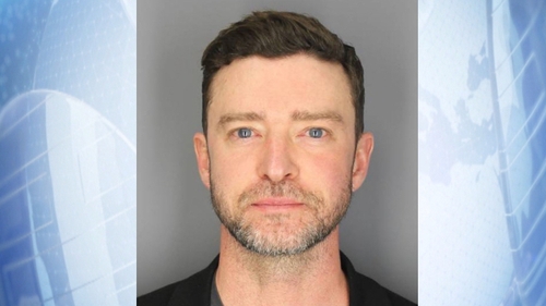 A mugshot of Justin Timberlake issued by Sag Harbor Village Police Department