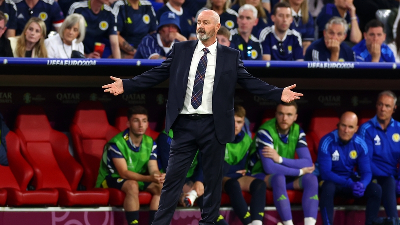 Steve Clarke looks on as his side were well-beaten by Germany in the opener