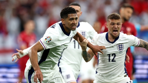 Jude Bellingham (L) was the matchwinner for England against Serbia