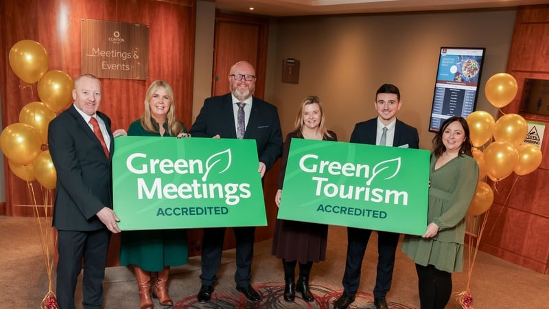 Stevie Burns, from Clayton Hotel, Belfast, Patricia McKeown, Clayton Hotel, Belfast, Jonathan Topping, Clayton Hotel, Belfast, Jac Callan from Visit Belfast, Paul Stafford, Clayton Hotel Belfast and Lydia Woods from Clayton Hotel Belfast
