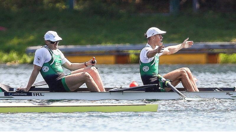 Ross Corrigan with boatmate Nathan Timoney