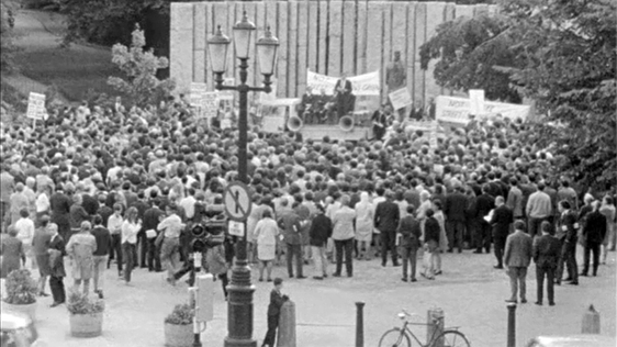 Protest meeting at St Stephen's Green in Dublin, 1969.