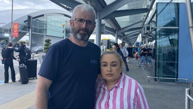 Debbie Morone and Andy Neary are worried about being impacted by the Aer Lingus flight cancellations