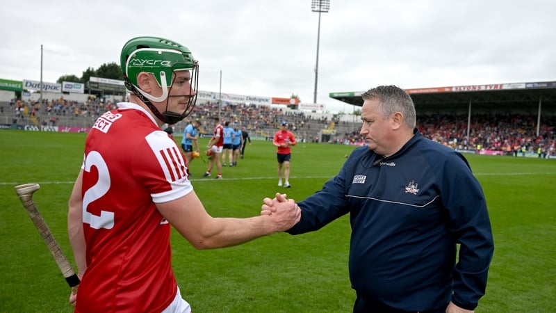 Robbie O'Flynn with Cork manager Pat Ryan