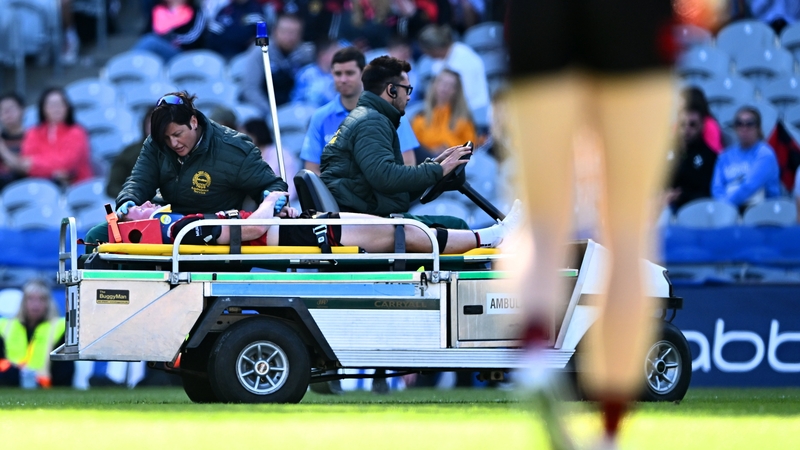 Oisín Savage leaving the Croke Park pitch