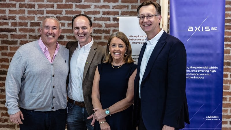 Brian Crowley, director of Broadlake, Larry O'Donoghue, CEO of AxisBIC, Fionnuala Wall, from AxisBIC and Leo McAdams, Divisional Manager Investment Services at Enterprise Ireland