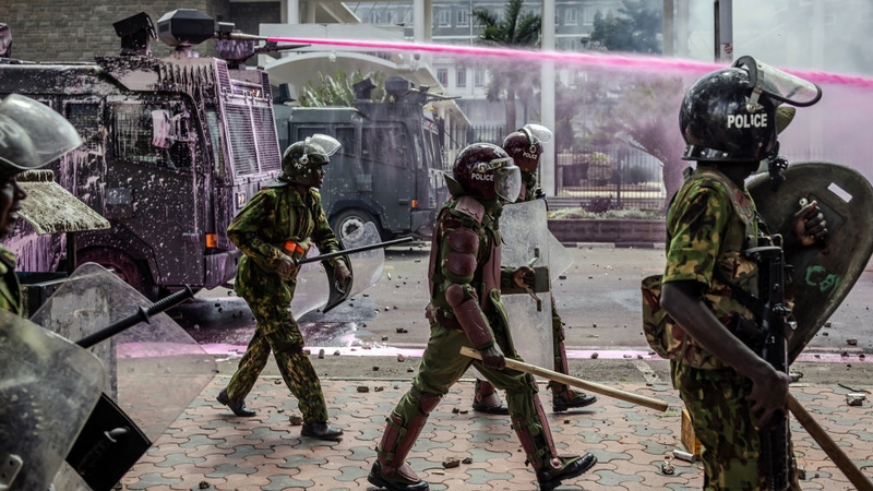 Police clash with demonstrators in the capital Nairobi