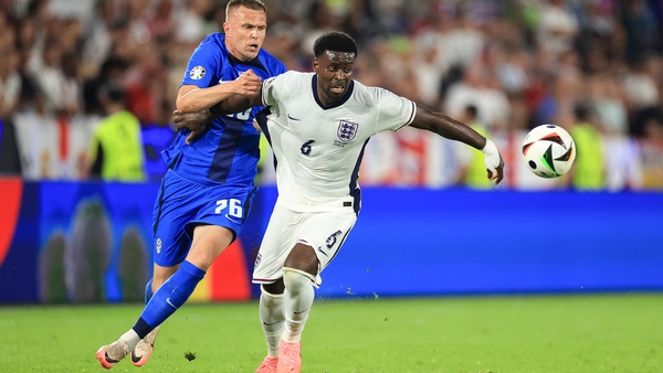 Marc Guehi (R) has been one of England's more impressive performers at Euro 2024