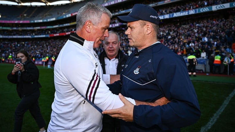 Galway manager Pádraic Joyce and Dublin manager Dessie Farrell
