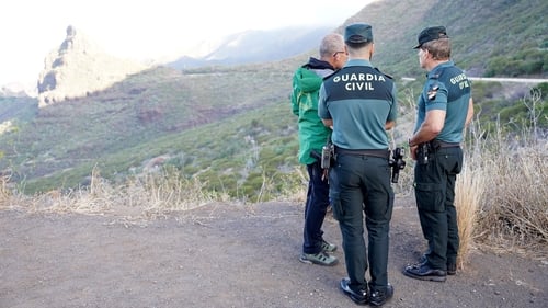 Guradia Civil personnel pictured during the search operation yesterday