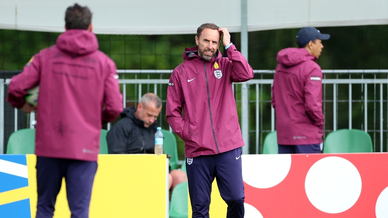 Gareth Southgate oversaw an England training session in Blankenhain on Monday morning