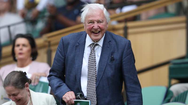 David Attenborough appeared in good spirits at Wimbledon on Monday, 1 July
