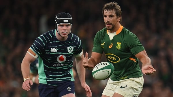 James Ryan, left, and Eben Etzebeth during the Ireland v South Africa clash in 2022