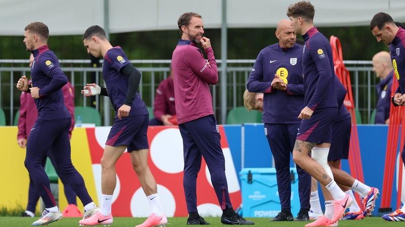 Gareth Southgate oversees training in Blankenhain on Wednesday