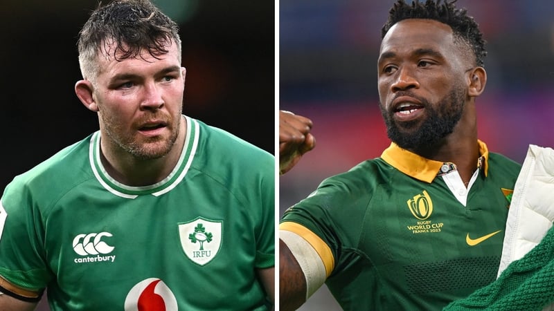 Ireland captain Peter O'Mahony, and South Africa's Siya Kolisi