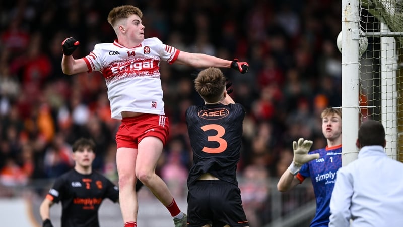 Cody Rocks scores a goal for Derry