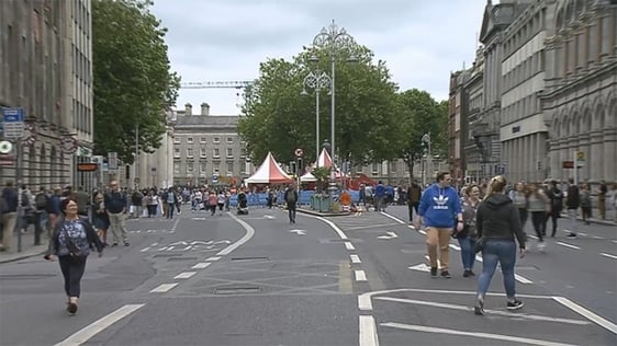 College Green in Dublin is pedestrianised for a day in 2019.