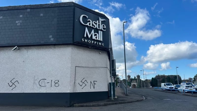 Police in Antrim are investigating a series of racist graffiti attacks