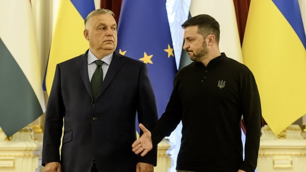 Hungarian Prime Minister Viktor Orban and Ukrainian President Volodymyr Zelensky pictured earlier this year