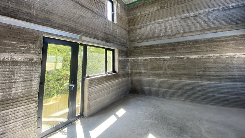 A view from inside a test 3D printed house in Drogheda