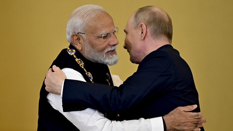 President Volodymyr Zelensky said a photo of Mr Modi embracing Mr Putin was "a devastating blow to peace"