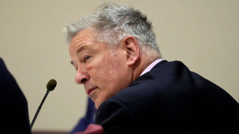 Alec Baldwin listened calmly to opening statements in the Santa Fe County District Court