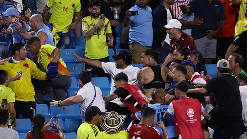 Darwin Nunez in the stands after the match