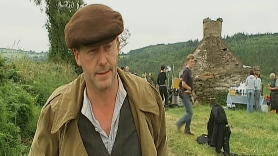 Actor Liam Cunningham on the set of 'The Wind That Shakes The Barley', County Cork (2005)