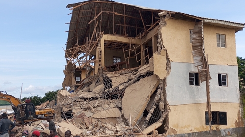 It was not immediately clear what caused the collapse, but residents said it came after three days of heavy rains