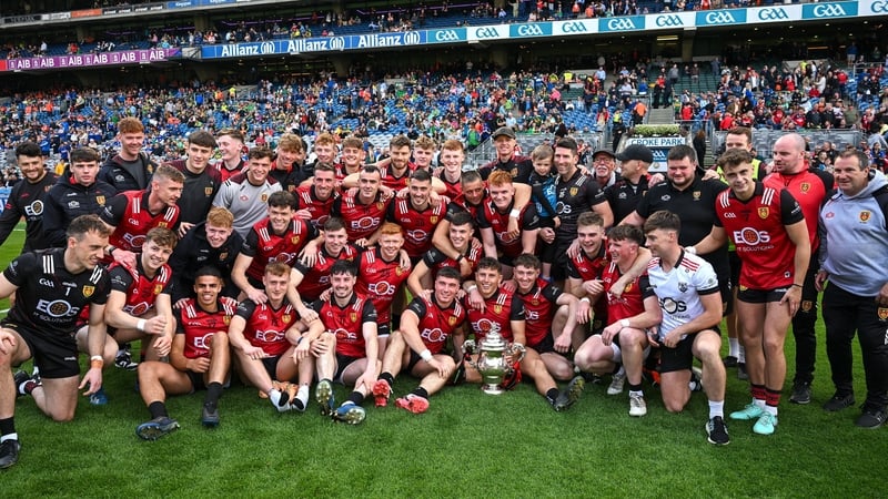 Down players celebrate on the Croke Park pitch