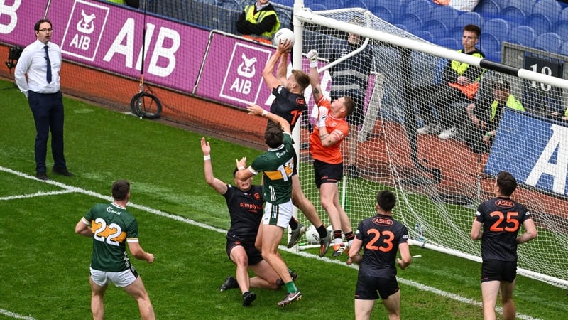 Armagh's Rian O'Neil makes a catch near his goal line as the Orchard County held on for victory against Kerry in last year's All-Ireland semi-final