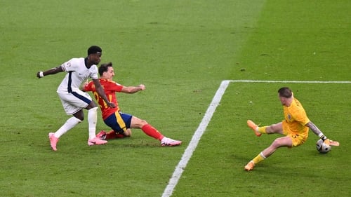 Mikel Oyarzabal scores the winning goal for Spain
