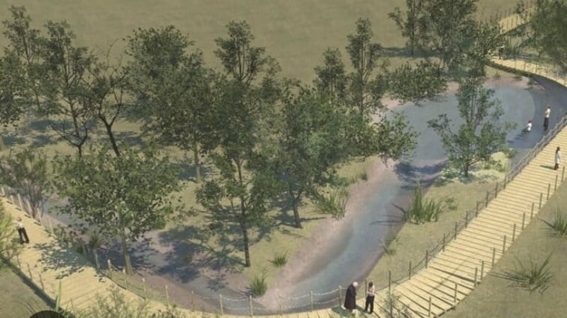 An artist's impression of the boardwalk around Shannon pot
