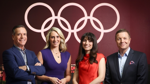 RTÉ presenters Peter Collins, Evanne Ní Chuilinn, Joanne Cantwel and Darragh Maloney / Image: Marc O'Sullivan