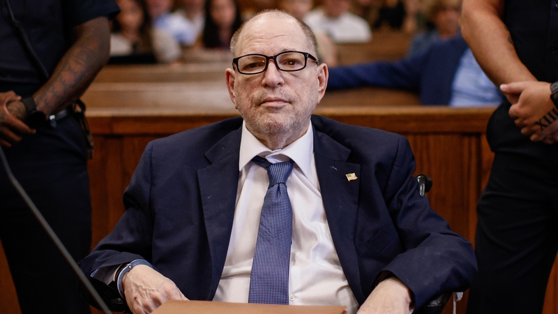 Former Hollywood producer Harvey Weinstein pictured at a status hearing in New York Criminal Court in New York earlier this year